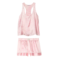 Пижама Victoria's Secret Satin Short Pajama Set  White Pink Stripe