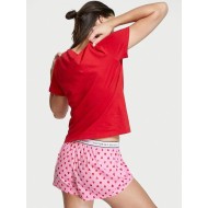 Хлопковая пижама Victoria's Secret Set Cotton Red