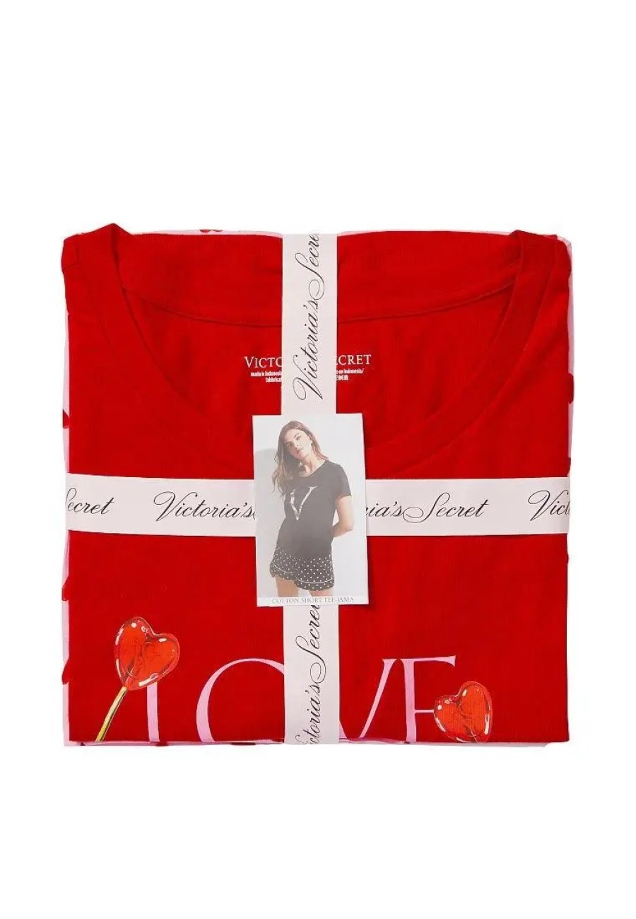 Бавовняна піжама Victoria's Secret Set Cotton Red