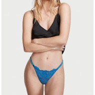 Трусики Victoria's Secret Shine Strap Lace Brazilian Panty Blue