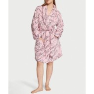Халат Victoria’s Secret Short Cozy Robe Pink Print VS