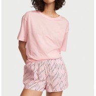 Бавовняна піжама Victoria's Secret Set Cotton Pink Print VS
