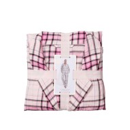 Фланелева піжама Вікторія Сикрет Flannel Long Pajama Set Pink Plaid