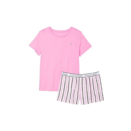 Хлопковая пижама Victoria's Secret Set Cotton Pink Stripe