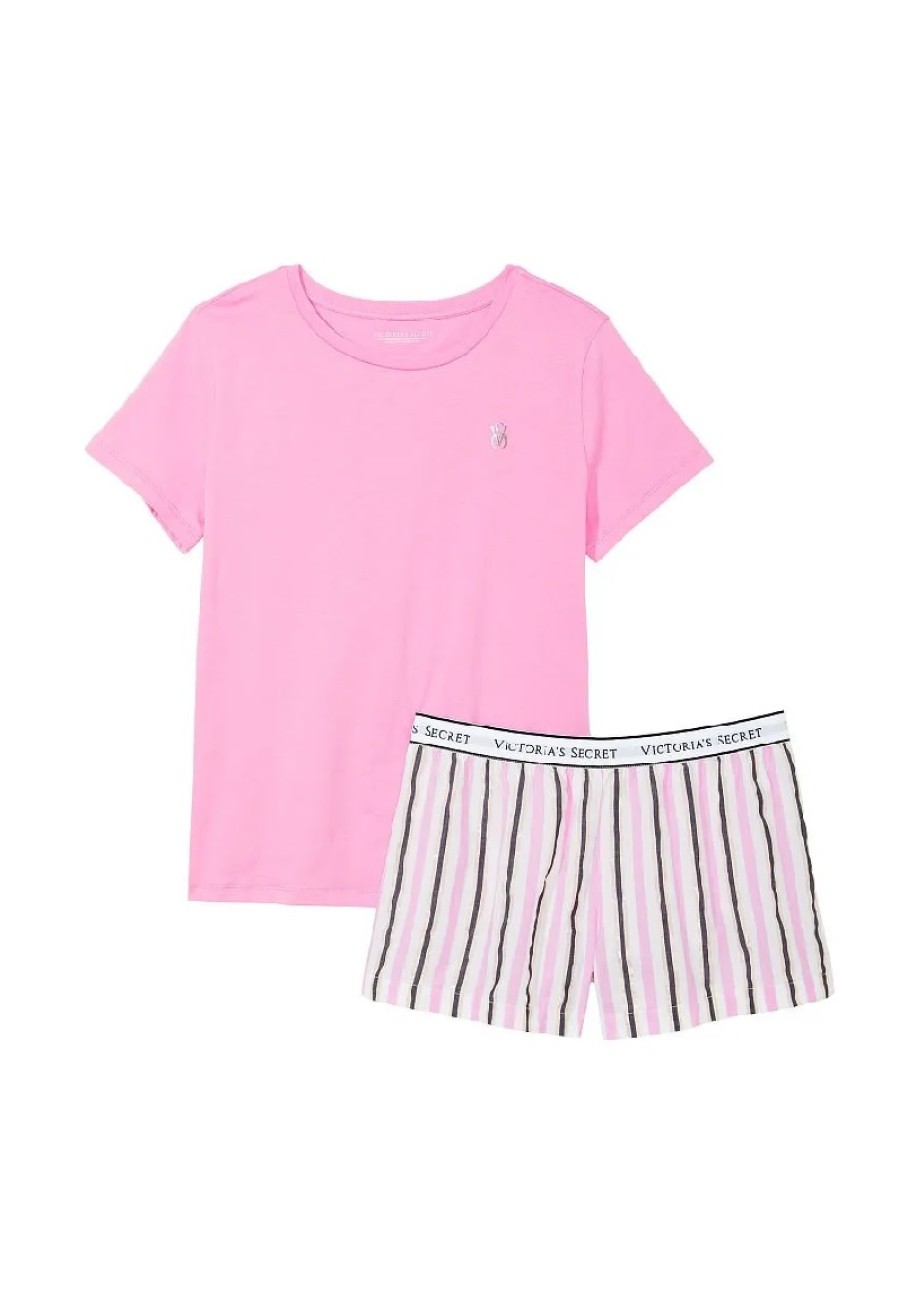 Бавовняна піжама Victoria's Secret Set Cotton Pink Stripe