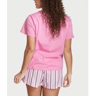 Хлопковая пижама Victoria's Secret Set Cotton Pink Stripe