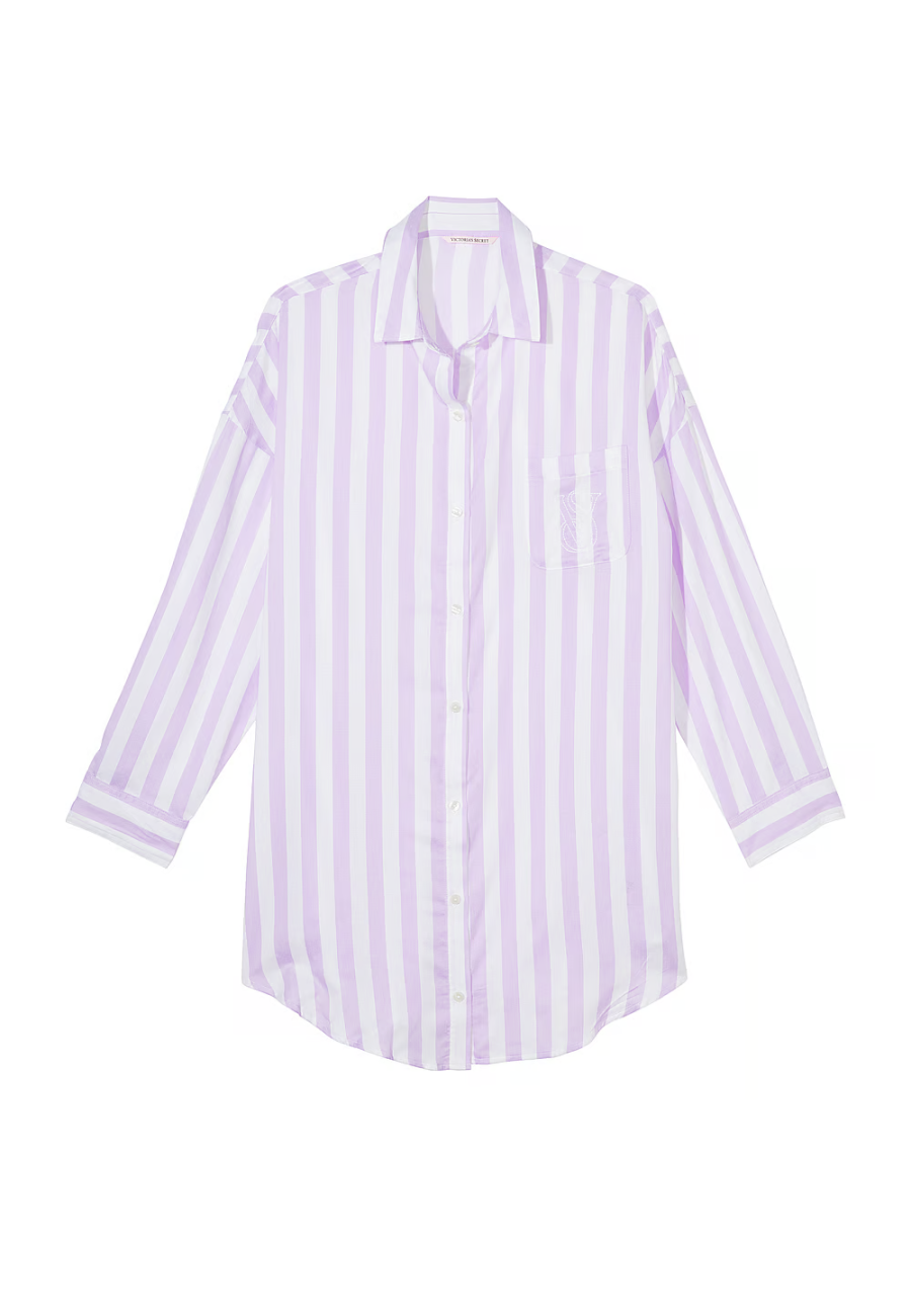 Рубашка для сна Modal-Cotton Sleepshirt Unicorn Purple Stripes