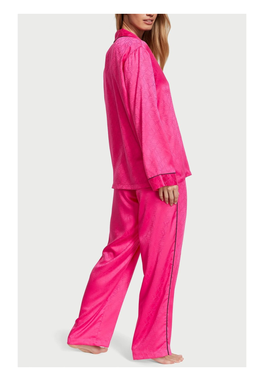 Сатиновая пижама Satin Long Pajama Set Forever Pink