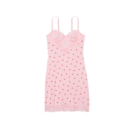 Пеньюар Modal & Lace Cupped Mini Slip Dress Purest Pink Lips