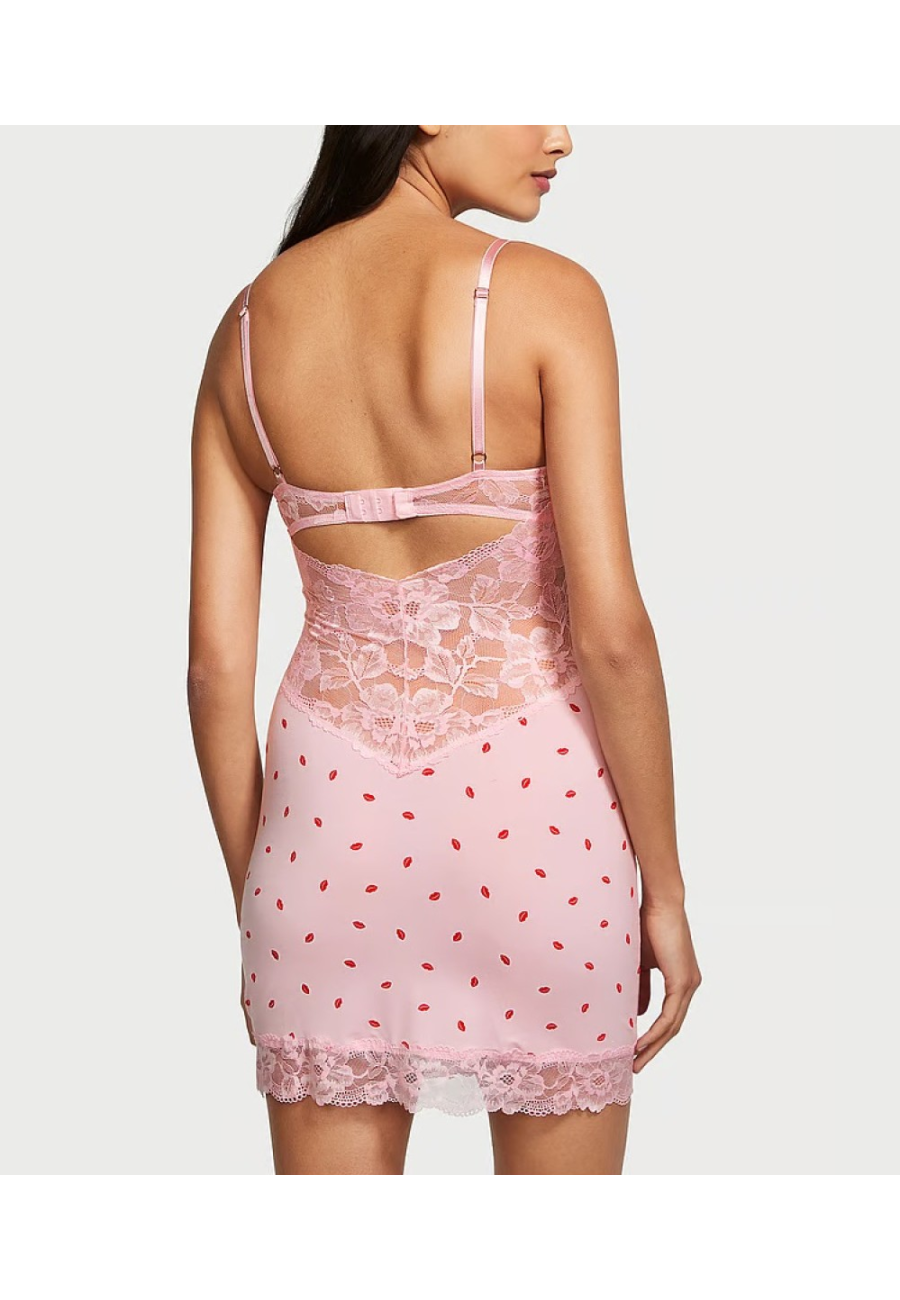 Пеньюар Modal & Lace Cupped Mini Slip Dress Purest Pink Lips