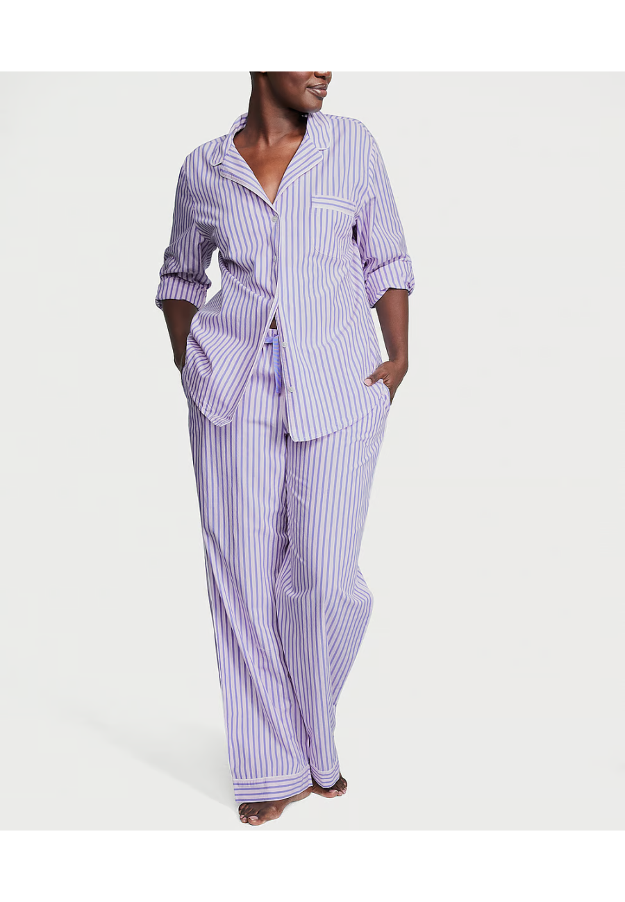 Пижама Cotton Long Pajama Set Denim Stripes