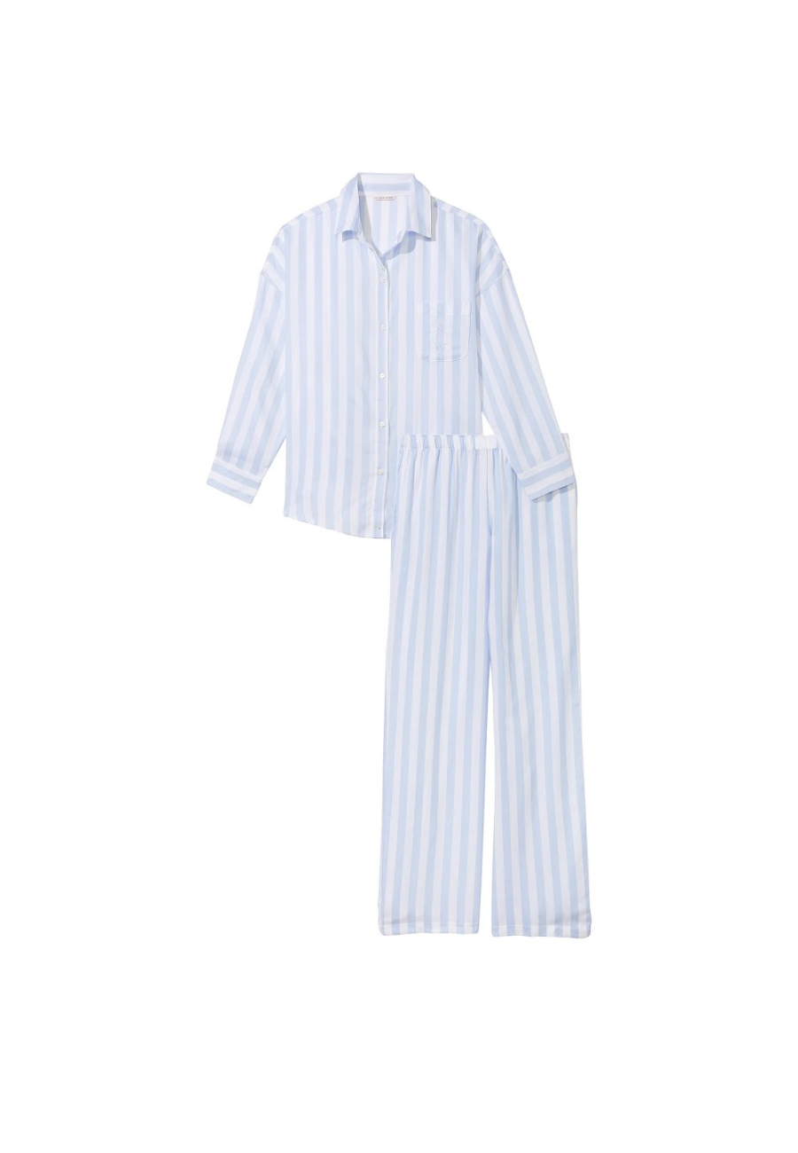 Піжама Cotton-Modal Long Pj Set Blue Crescent Stripe