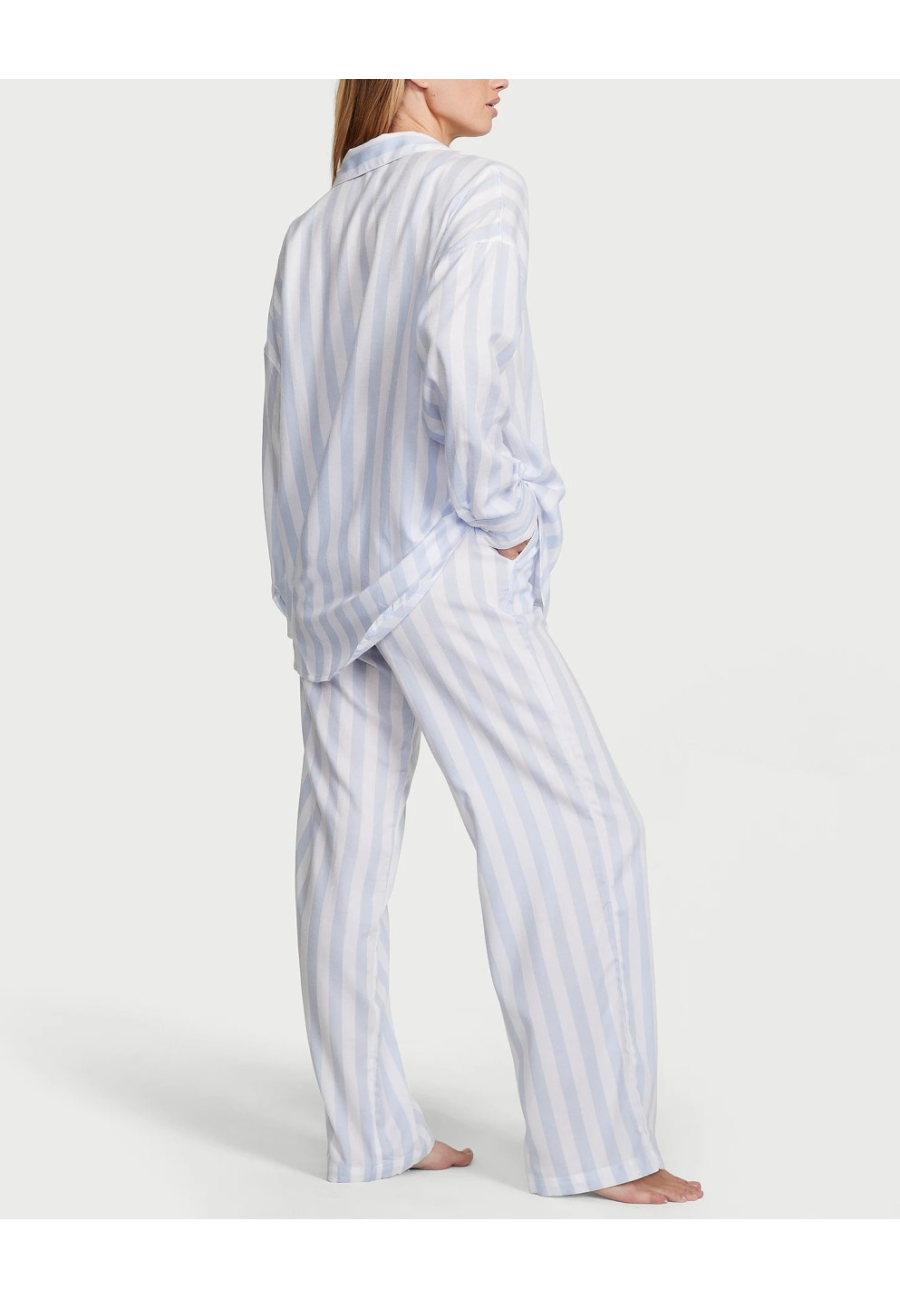 Пижама Cotton-Modal Long Pj Set Blue Crescent Stripe