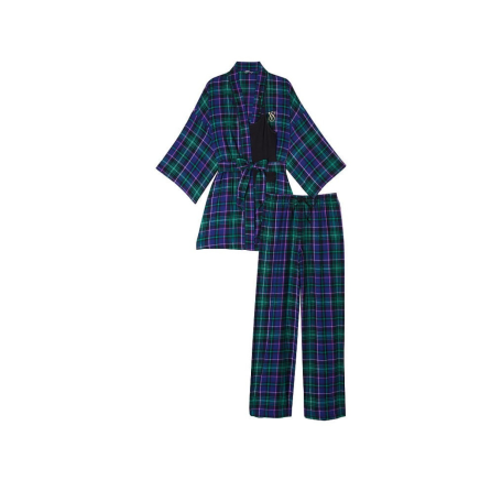 Пижама Flannel 3-Piece Long Pajama Set Plaid