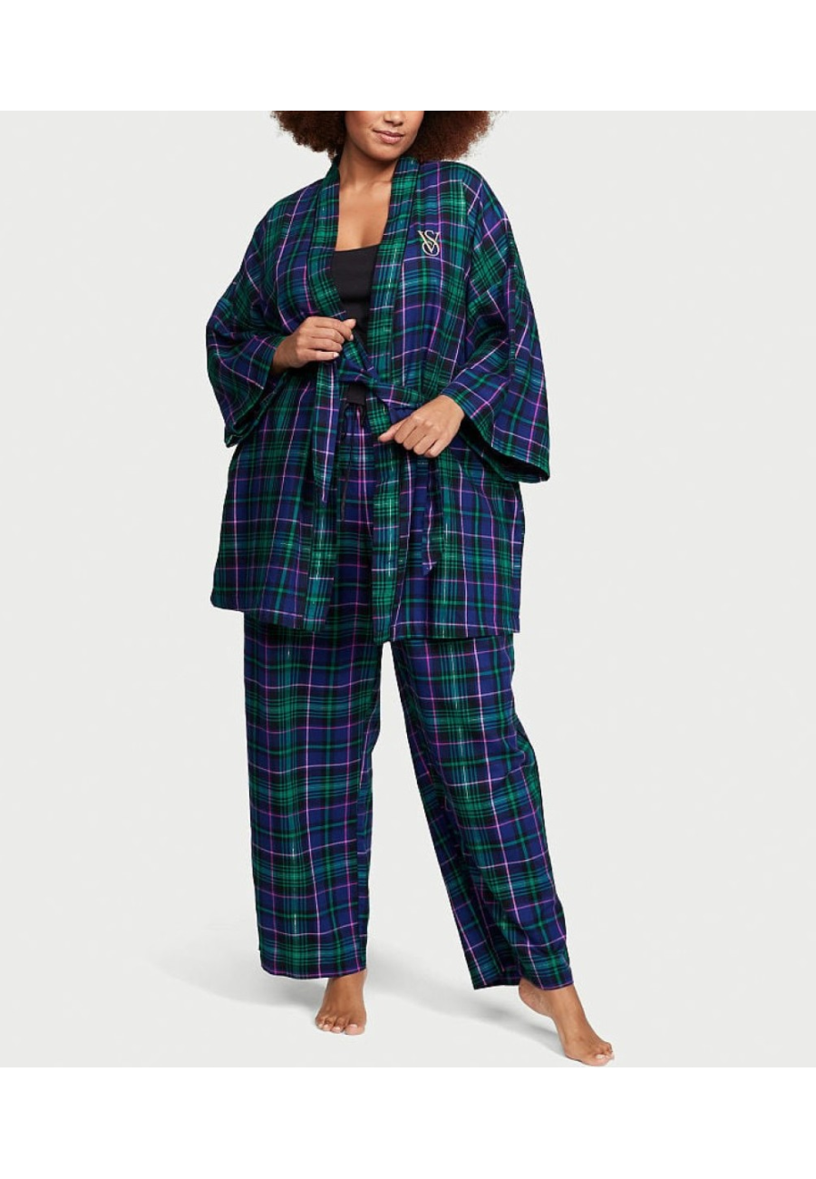 Пижама Flannel 3-Piece Long Pajama Set Plaid