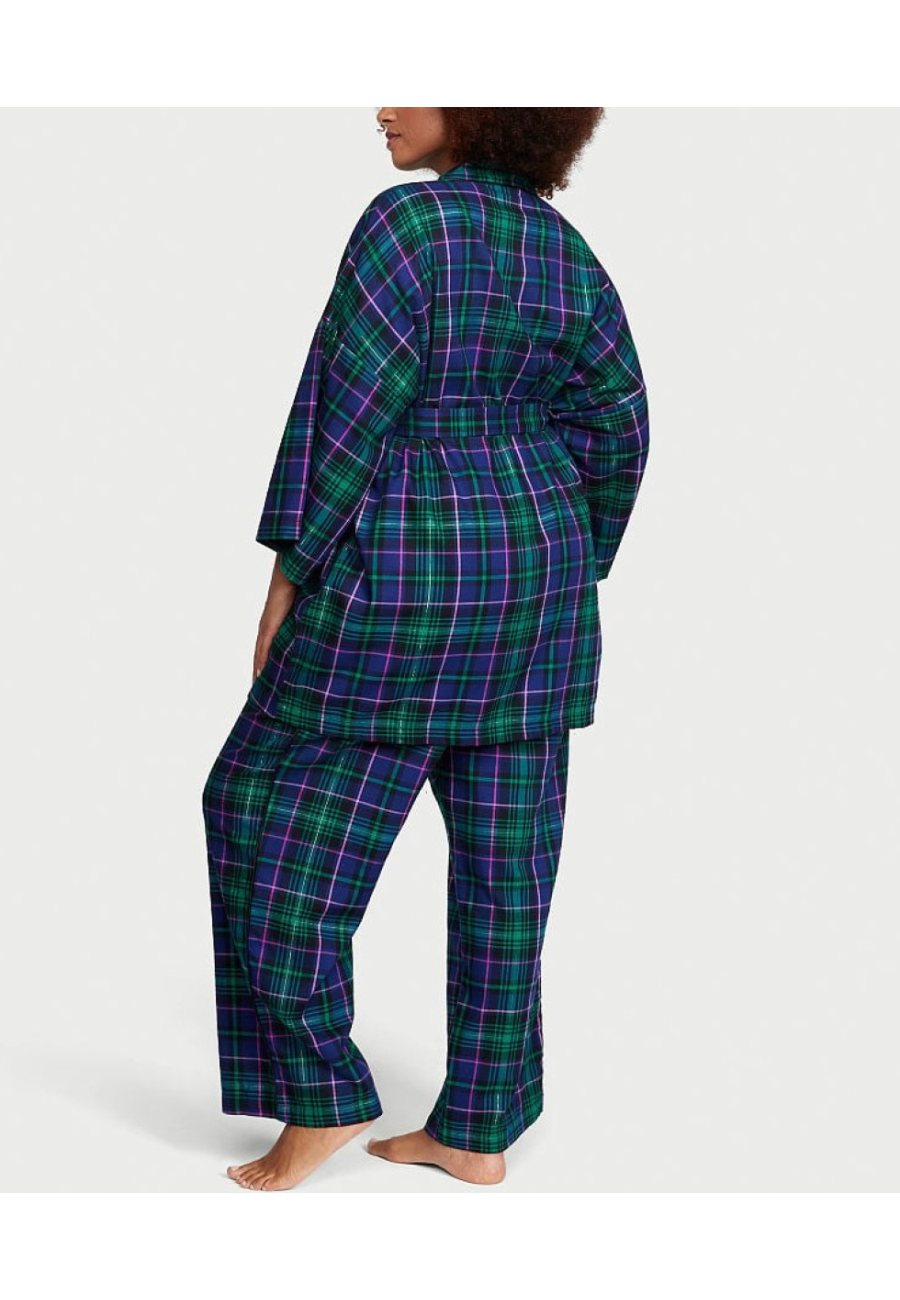 Пижама Flannel 3-Piece Long Pajama Set Plaid