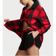 Піжама Flannel Short Cozy Fleece Long-Sleeve PaJama Set Red Plaid