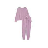 Піжама Glow Waffle Henley Jogger Set Lilac