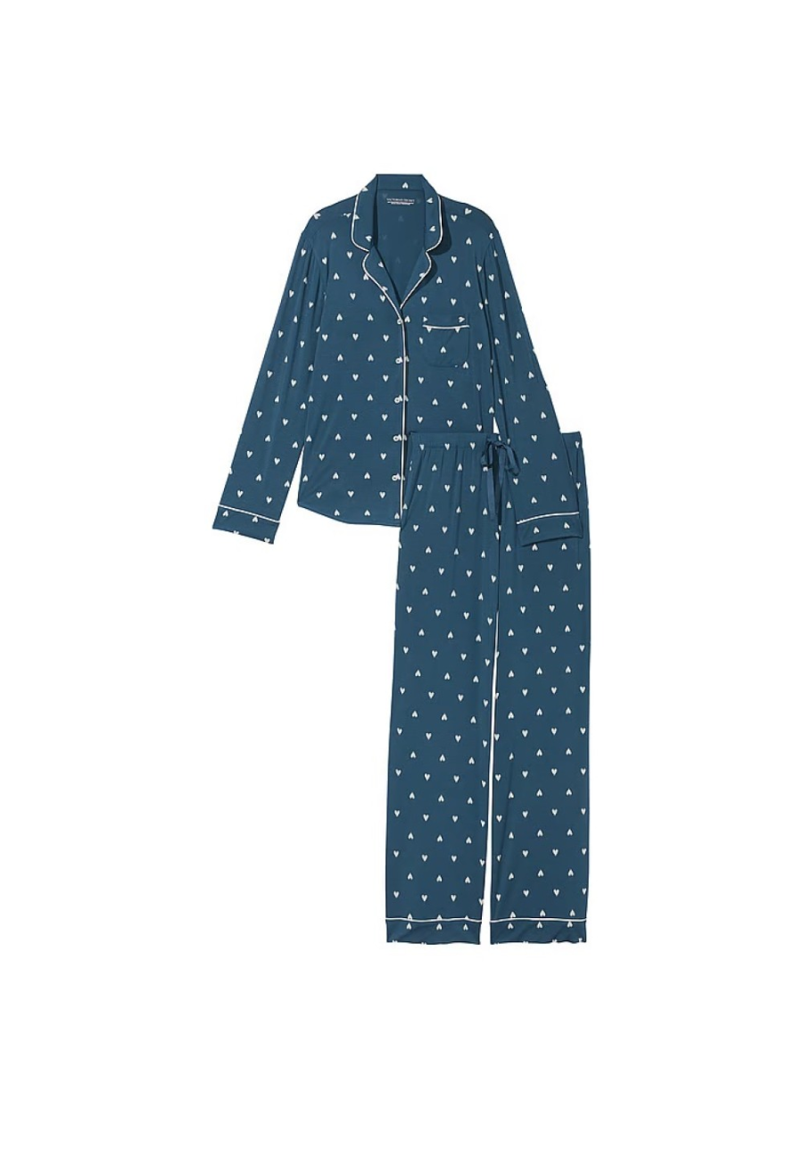 Пижама Modal Long Pajama Set Blue Heart