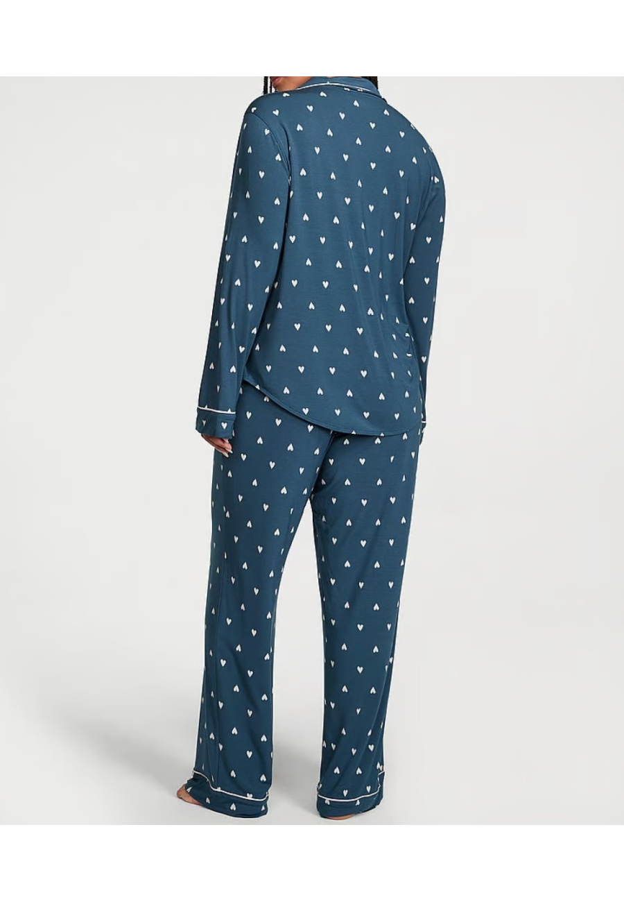 Піжама Modal Long Pajama Set Blue Heart