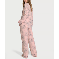 Піжама Modal Long Pajama Set Pink Outline Floral