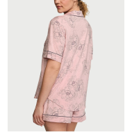 Піжама Modal Short Pajama Set Pink Outline Floral