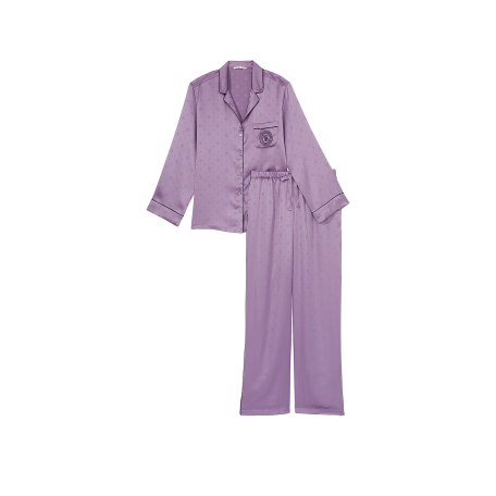 Пижама Satin Long Pajama Set Frozen Plum