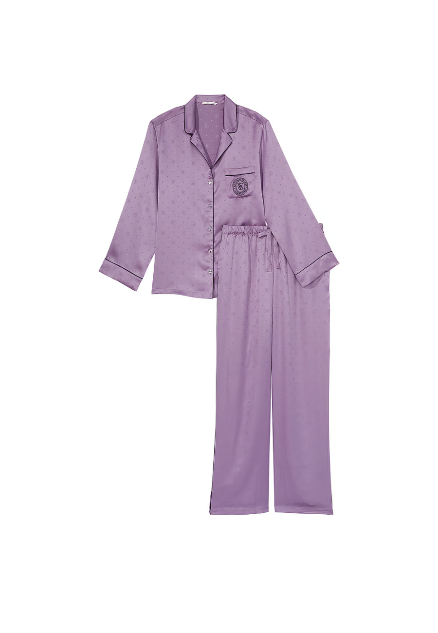 Пижама Satin Long Pajama Set Frozen Plum