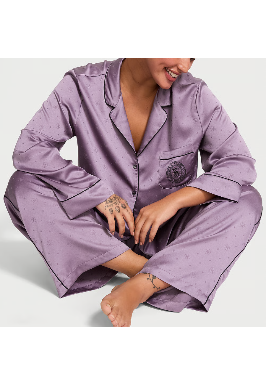 Пижама Satin Long Pajama Set Frozen Plum