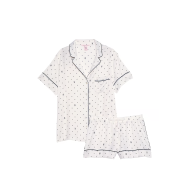 Пижама Satin Short Pajama Set Coconut White Dots