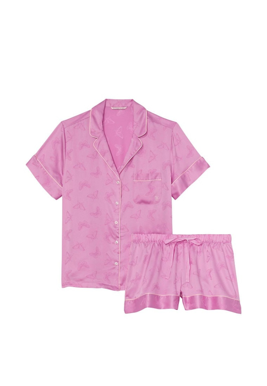 Пижама Satin Short Pajama Set Lilac Chiffon