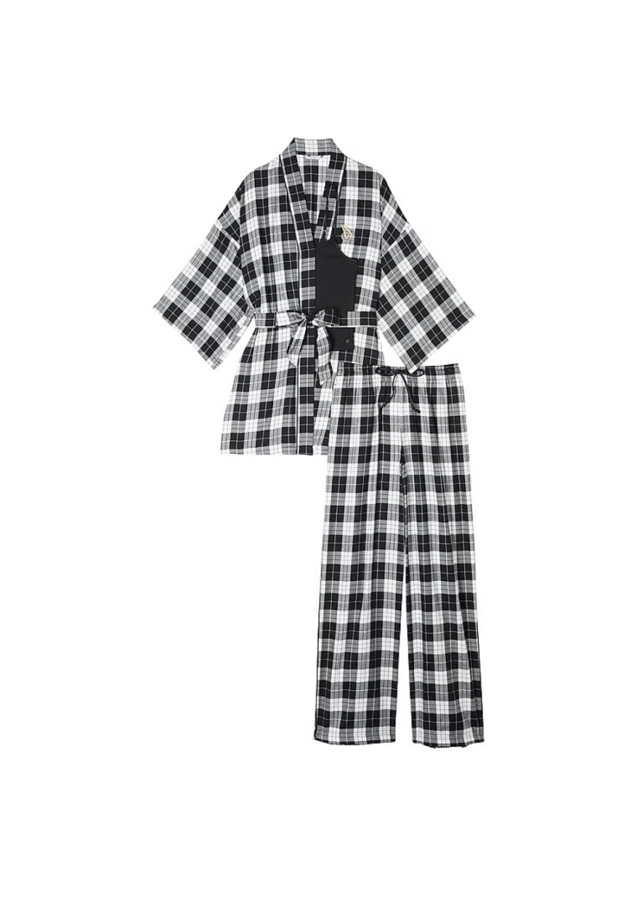 Пижама Flannel 3-Piece Long Pajama Set Plaid