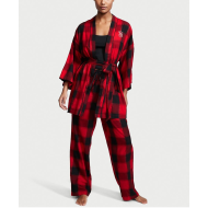 Піжама Flannel 3-Piece Long Pajama Set Black Plaid