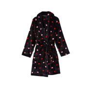 Халат Victoria’s Secret Short Cozy Robe Black Multi Heart