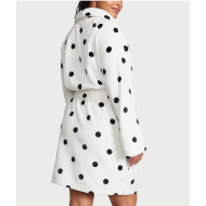 Халат Victoria’s Secret Short Cozy Robe White & Black dot