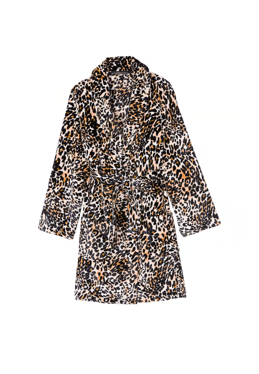 Халат Victoria’s Secret Short Cozy Robe Leopard