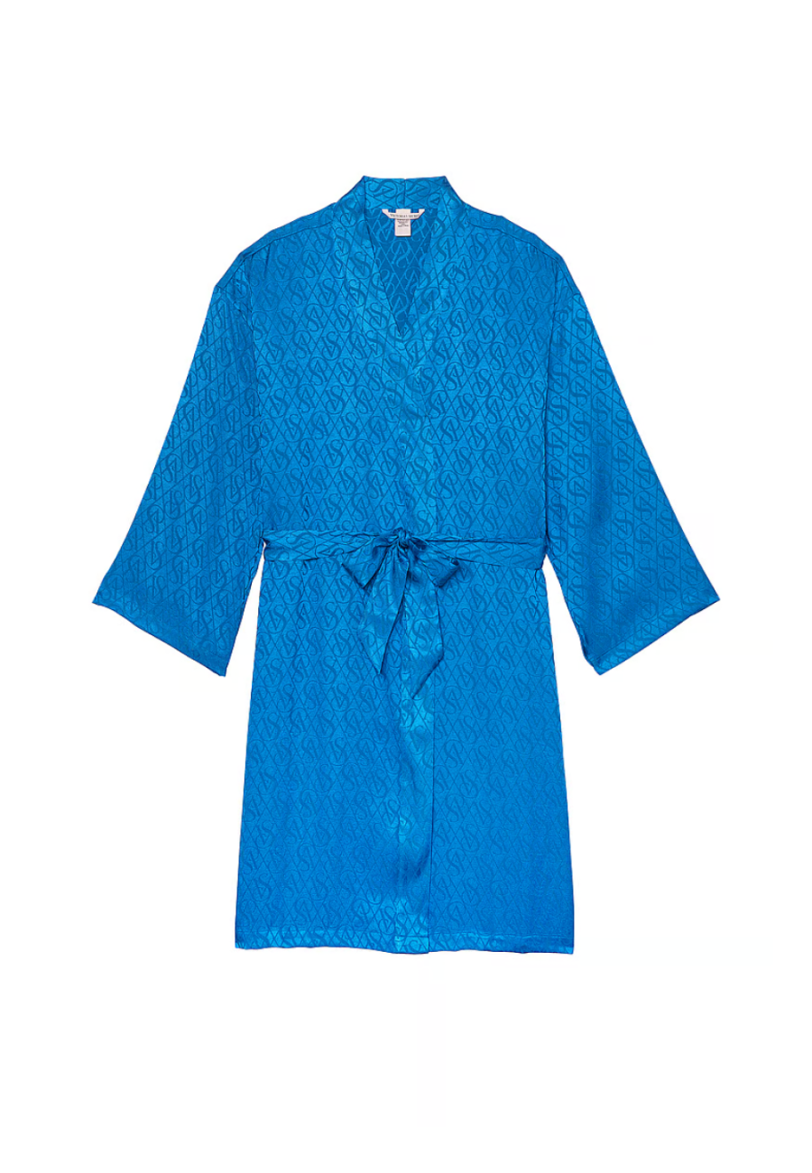 Халат Icon Satin Midi Robe Blue