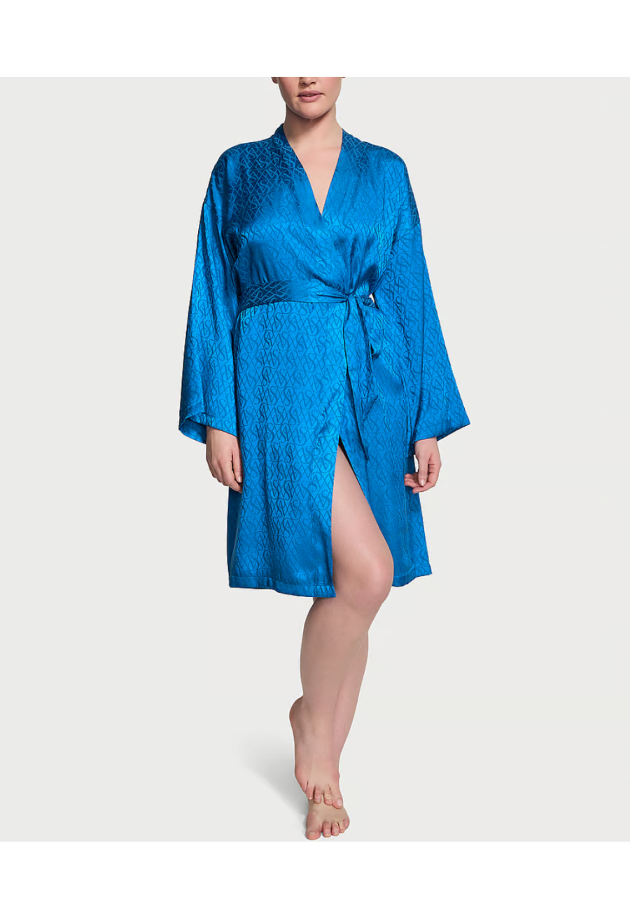 Халат Icon Satin Midi Robe Blue