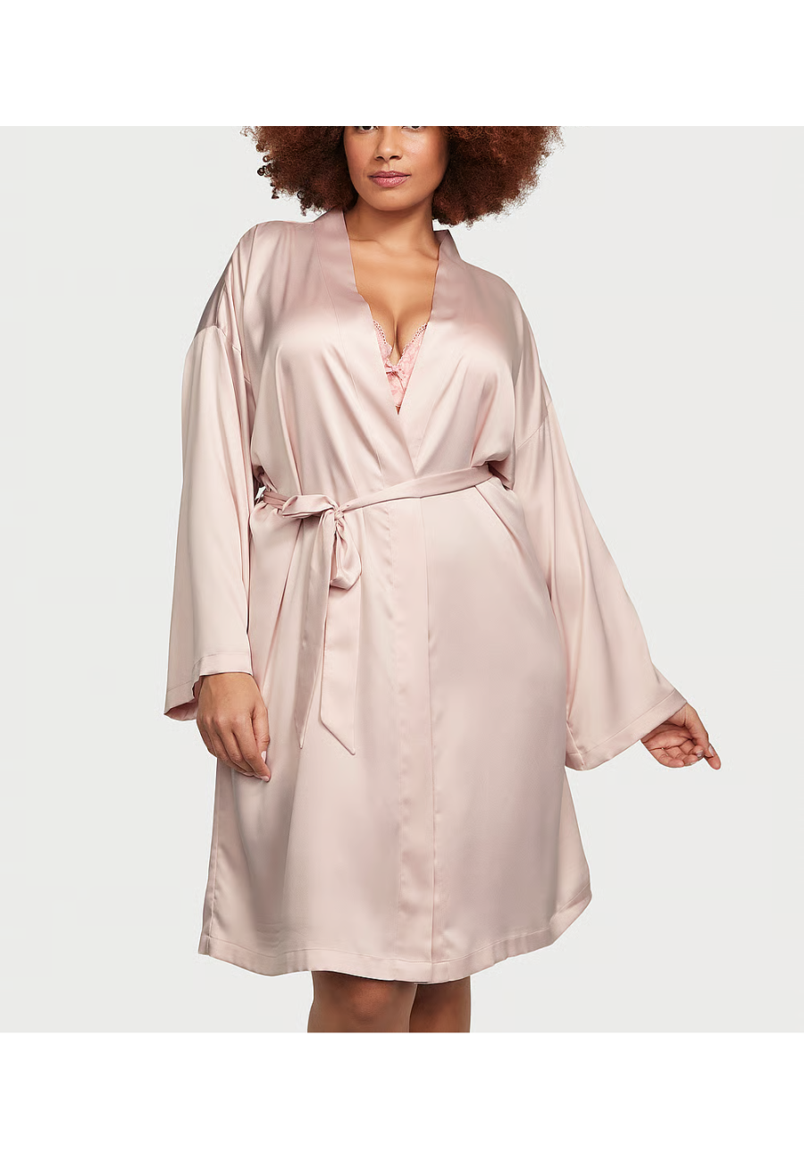 Халат Satin Midi Robe Pink Fizz