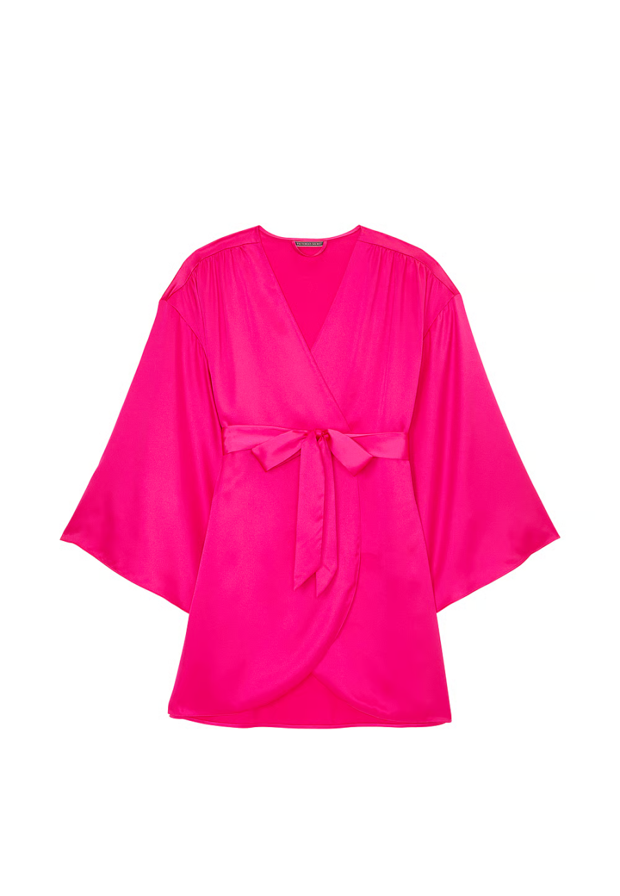 Халат Satin Short Robe Hot Pink