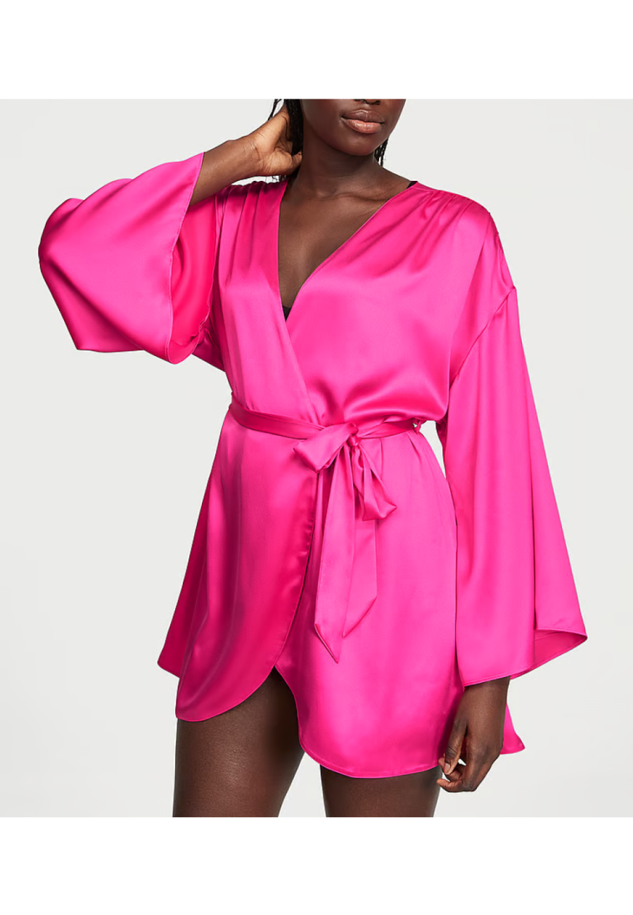 Халат Satin Short Robe Hot Pink