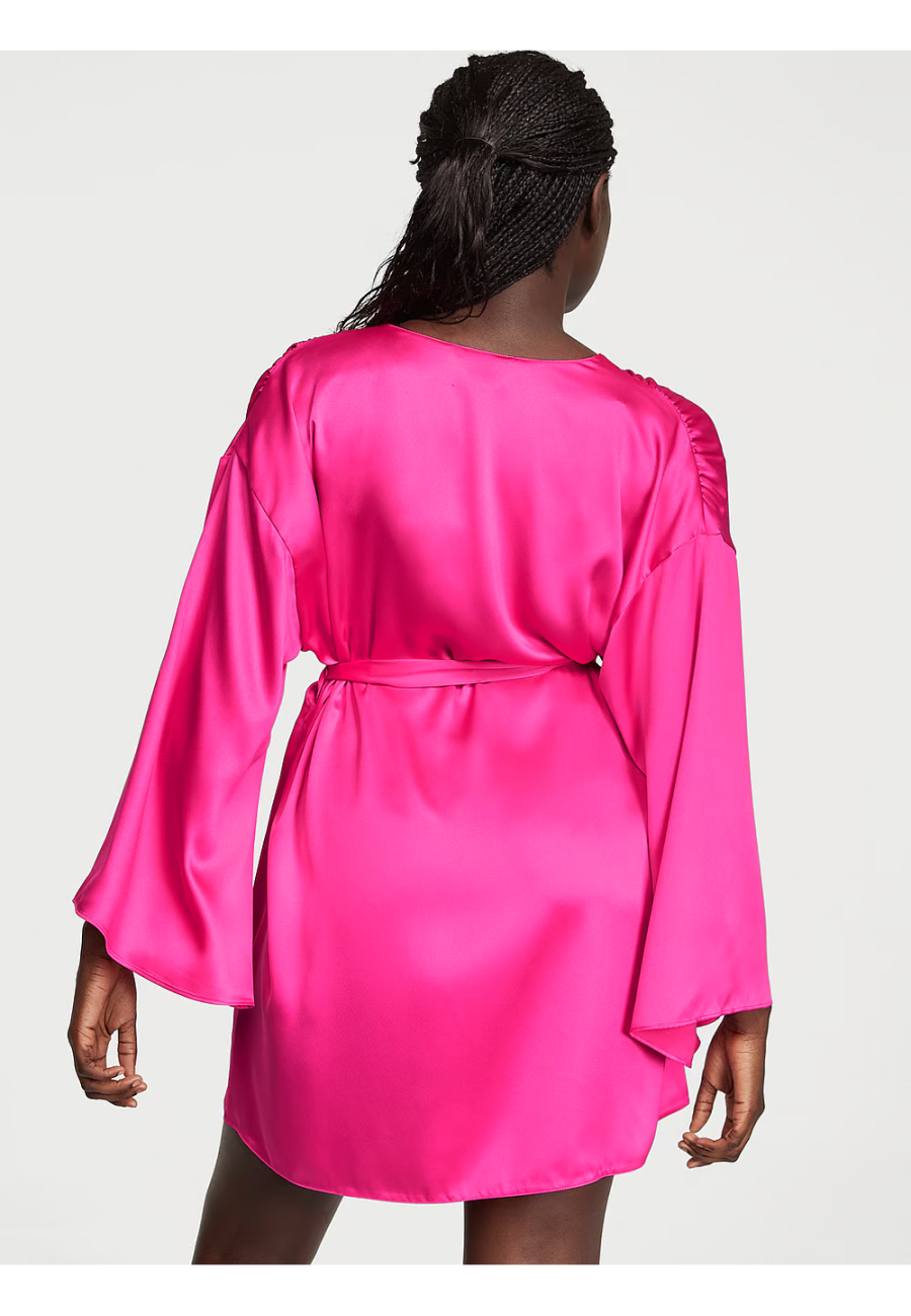 Халат Satin Short Robe Hot Pink