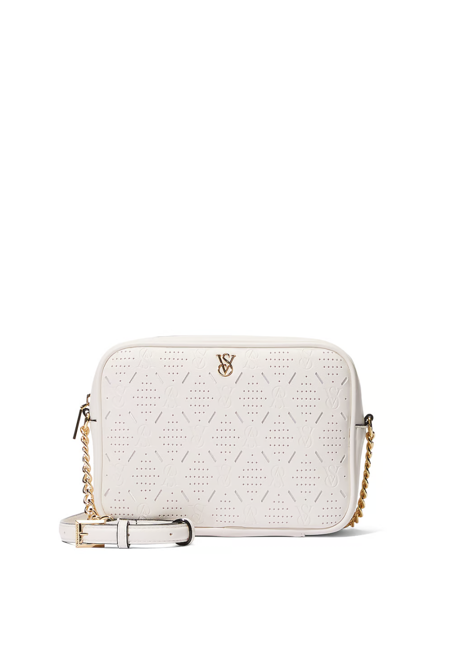 Сумка кросс-боди Crossbody Camera Bag White Perforated