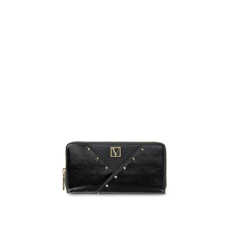 Кошелек Logo Zip Wallet Black & Gold dot