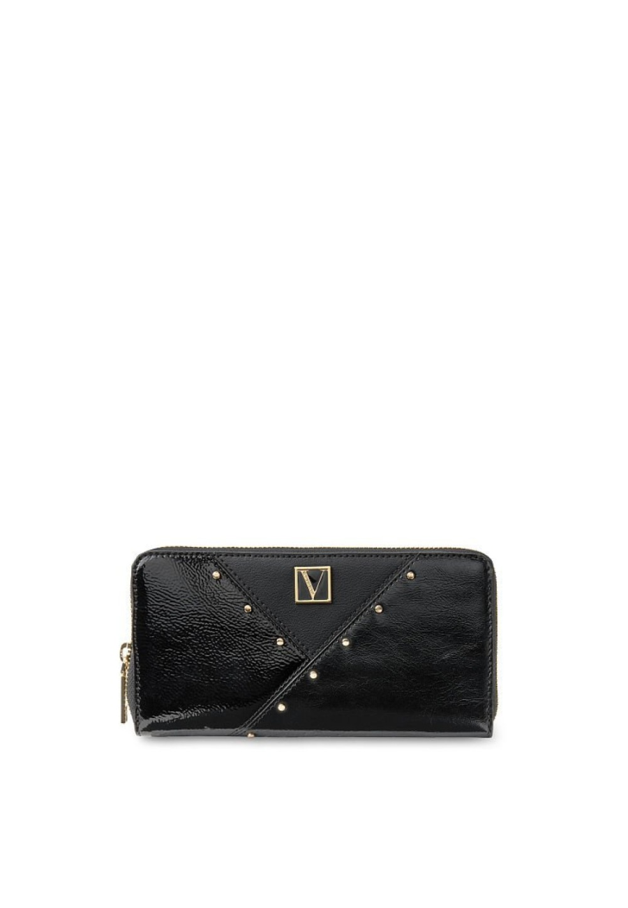 Кошелек Logo Zip Wallet Black & Gold dot