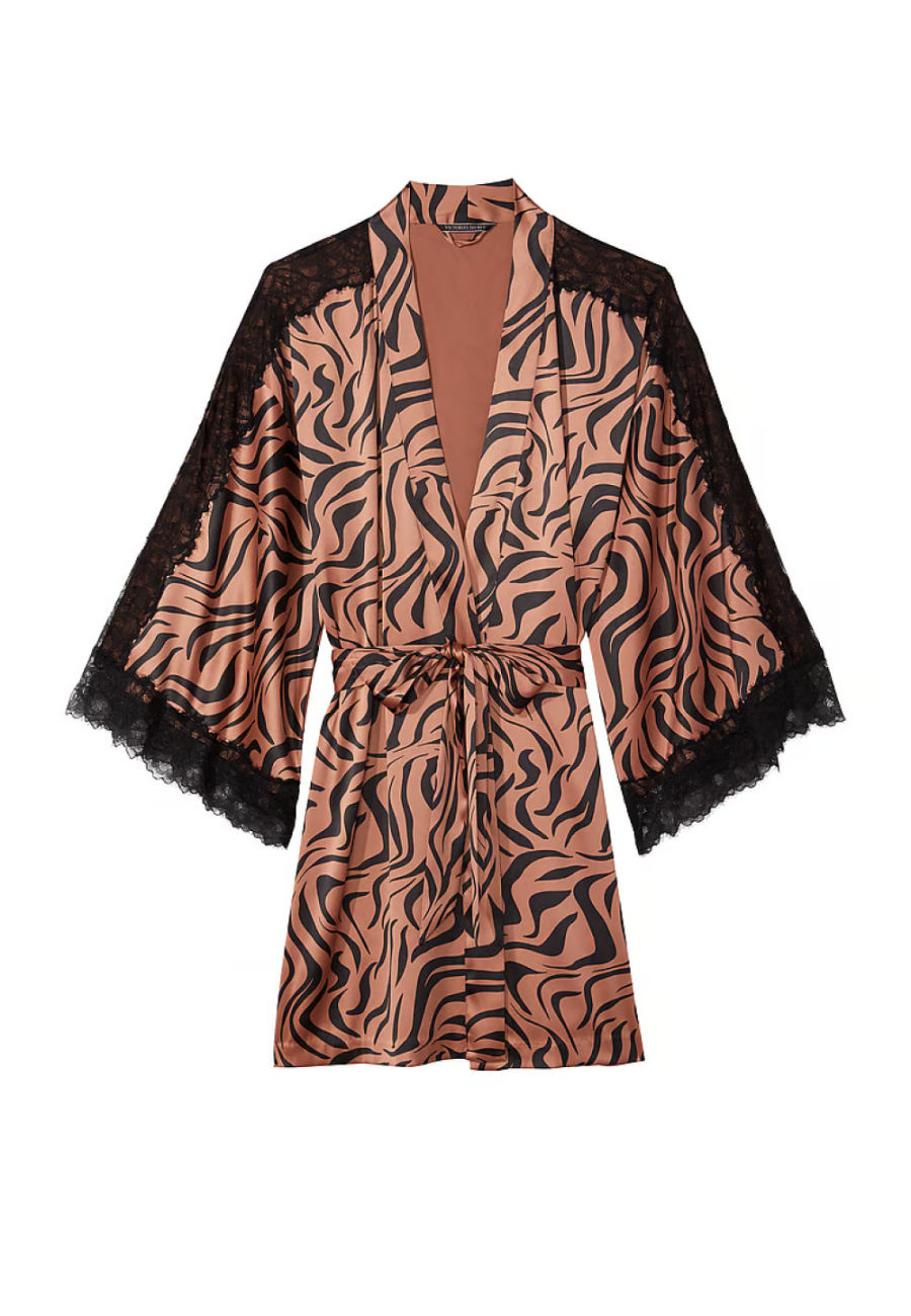 Сатиновий халат Luxe Satin Lace Inset Robe
