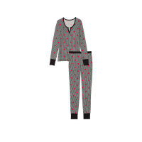 Пижама Thermal Long Pajama Set Houndstooth Heart