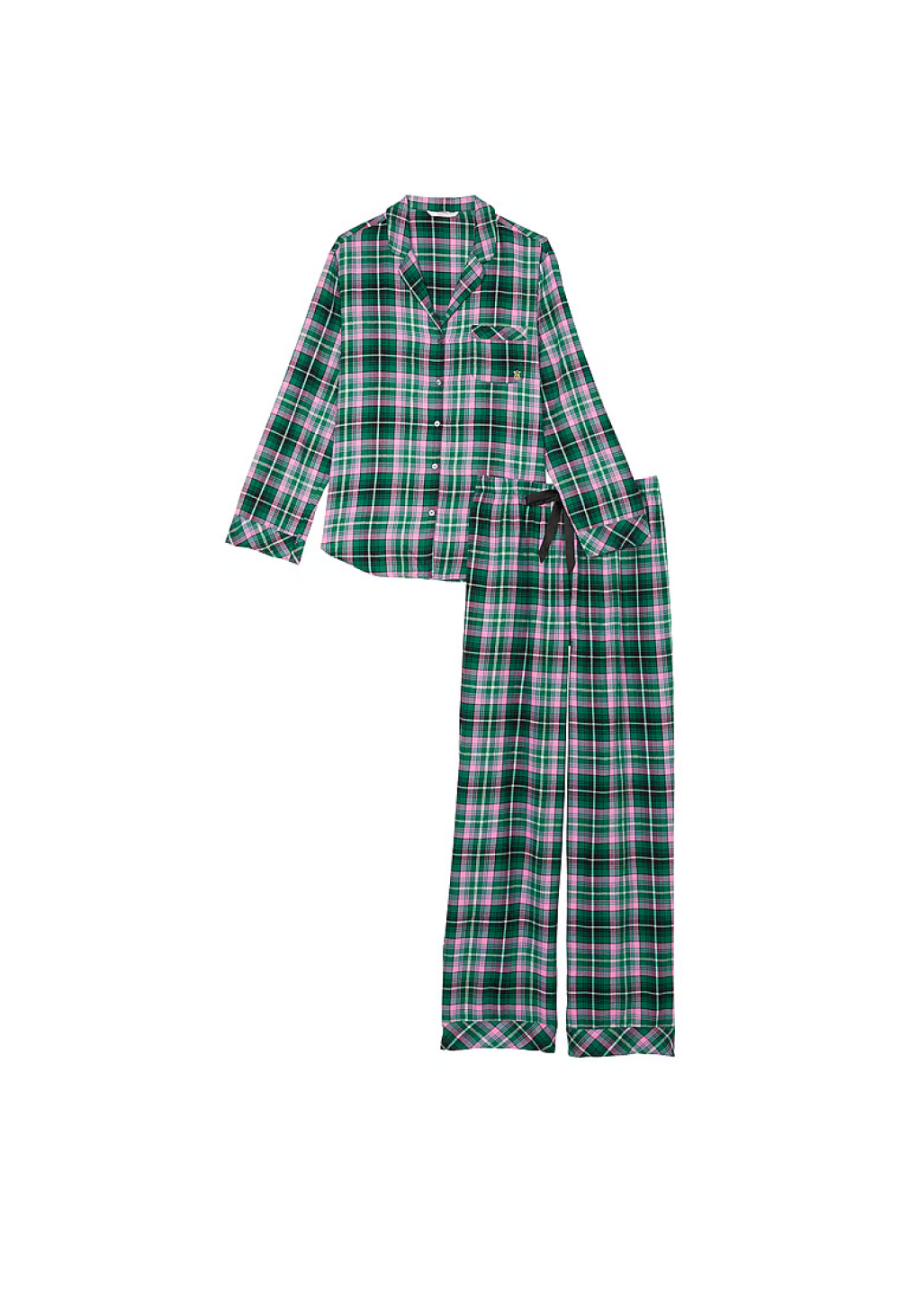 Пижама Flannel Long Pajama Set Green Pop