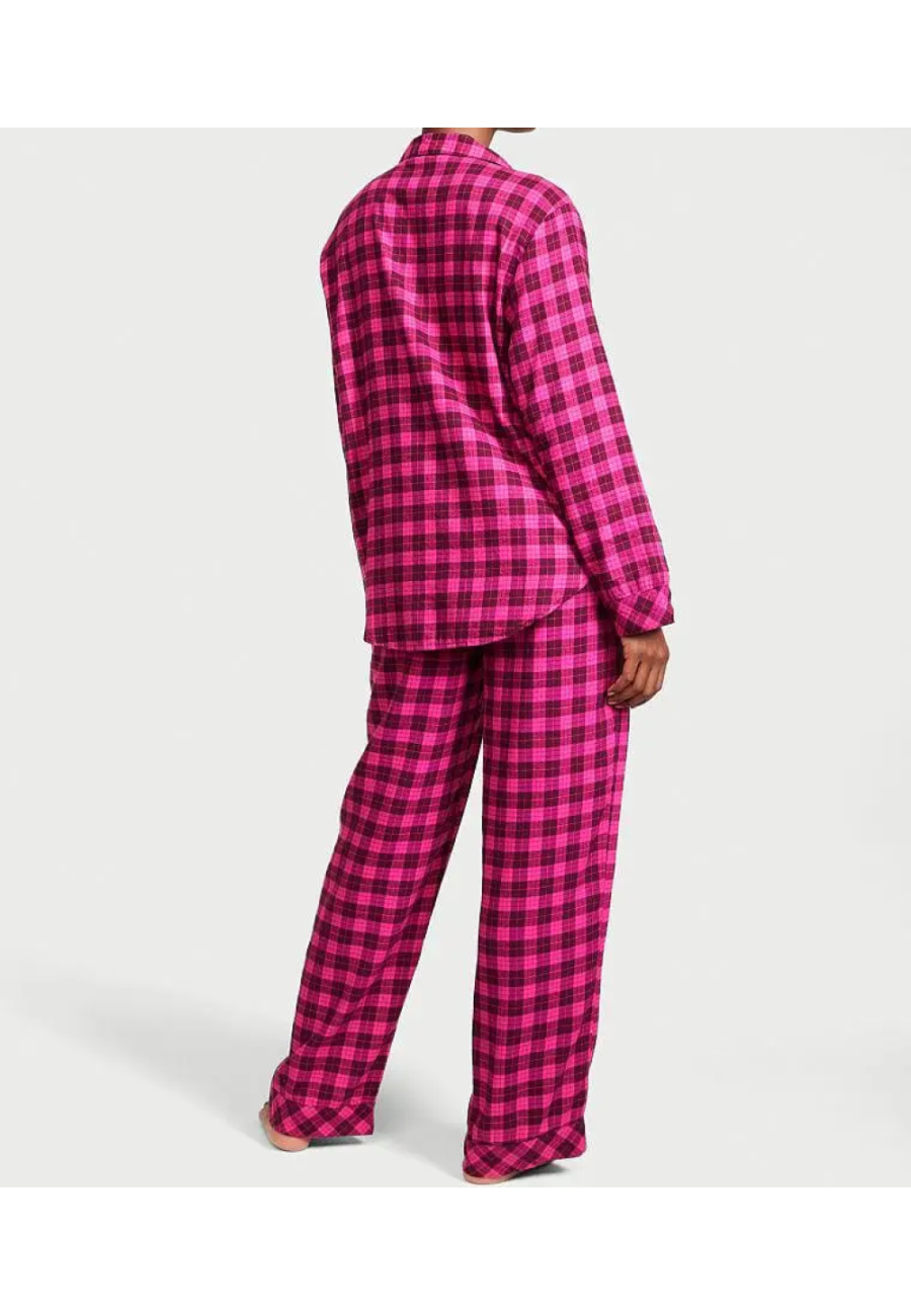 Піжама Flannel Long Pajama Set Pink Plaid