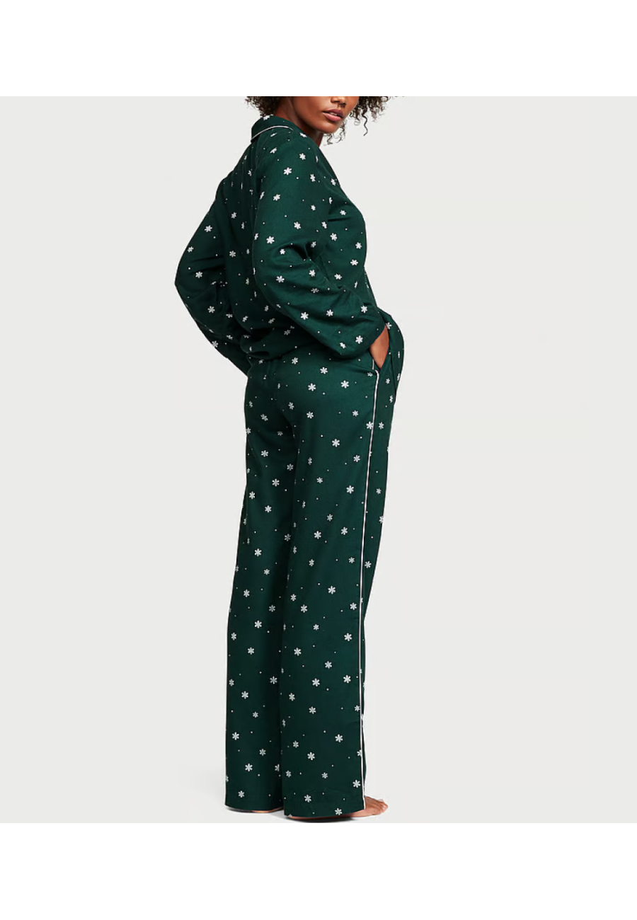 Пижама Flannel Long Pj Set Black Ivy Snowflakes